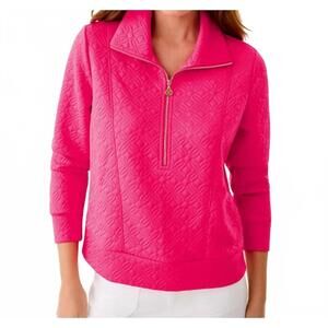 NEW LILLY PULITZER eleni pullover in sunshell pink butterfly